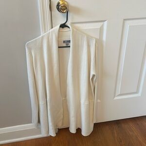 JM Collection White Cardigan Sweater size medium